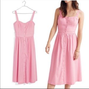 Madewell Pink Fleur Bow-Back Dress